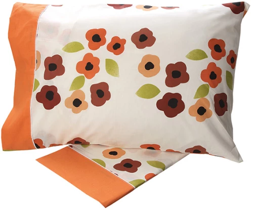 Σετ Σεντόνια Cotton Feelings εμπριμέ 529 Orange Μονό (160x260)