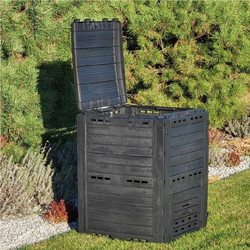 PROSPERPLAST Κομποστοποιητής  IKL280-S433 - 60x60x100Ycm Ανθρακί με Όψη ξύλου 280lt
