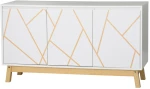 Μπουφές Aria pakoworld λευκό-φυσικό 120x35x67 εκ