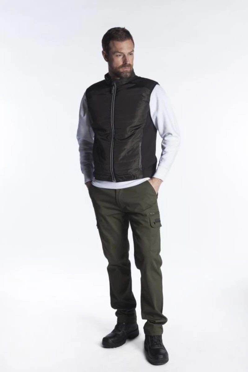 Γιλέκο δύο υλικών KHAKI/BLACK