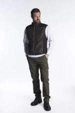 Γιλέκο δύο υλικών KHAKI/BLACK