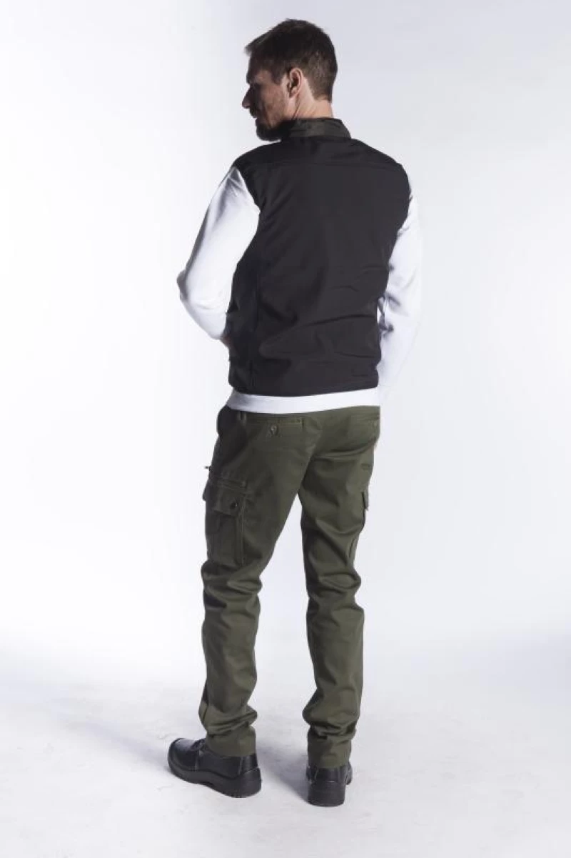 Γιλέκο δύο υλικών KHAKI/BLACK