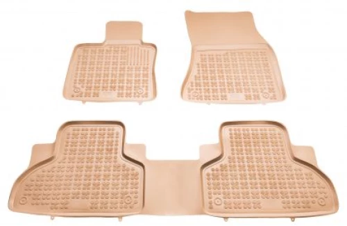 Λαστιχένια πατάκια Rezaw Plast για BMW X5 F15 (2013+) - τύπου σκαφάκι - μπεζ - 3τμχ.