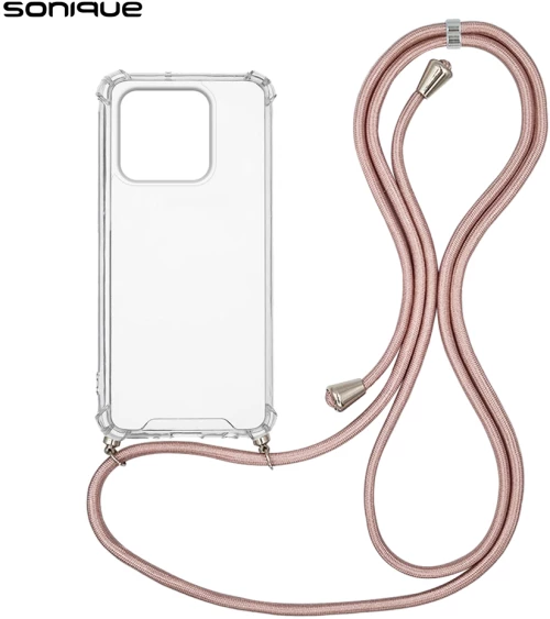 Θήκη Σιλικόνης με Κορδόνι Sonique Armor Clear Xiaomi Xiaomi 13 Pro 5G Ροζ Χρυσό Σατινέ - Sonique - Ροζ Χρυσό Σατινέ - Xiaomi 13 Pro 5G - Θήκες Πλάτης