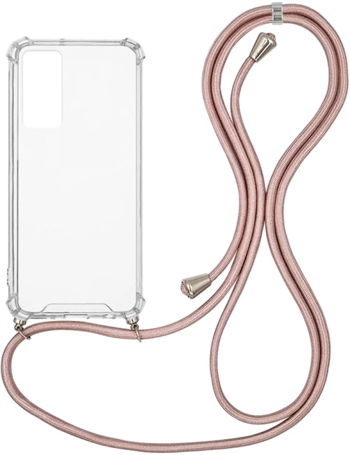 Θήκη Σιλικόνης με Κορδόνι Sonique Armor Clear Xiaomi Xiaomi 12 / Xiaomi 12X 5G Ροζ Χρυσό Σατινέ - Sonique - Ροζ Χρυσό Σατινέ - Xiaomi 12, Xiaomi 12X 5G - Θήκες Πλάτης