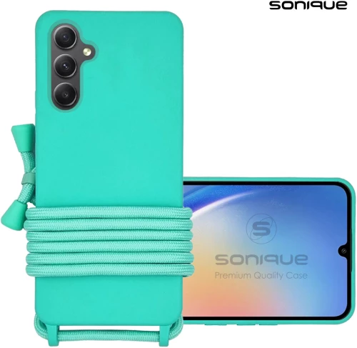Θήκη Σιλικόνης με Κορδόνι CarryHang Sonique Samsung Galaxy A35 5G Γαλάζιο - Sonique - Γαλάζιο - Galaxy A35 5G - Θήκες Πλάτης