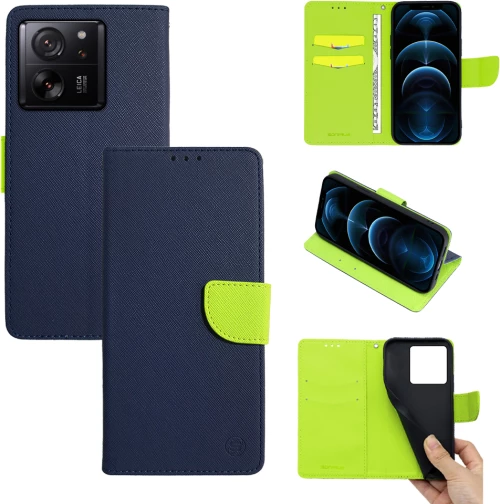 Θήκη Πορτοφόλι Sonique Trend Wallet Xiaomi Xiaomi 13T 5G / Xiaomi 13T Pro 5G Σκούρο Μπλε / Λαχανί - Sonique - Σκούρο Μπλε / Λαχανί - Xiaomi 13T 5G, Xiaomi 13T Pro 5G - Θήκη Πορτοφόλι