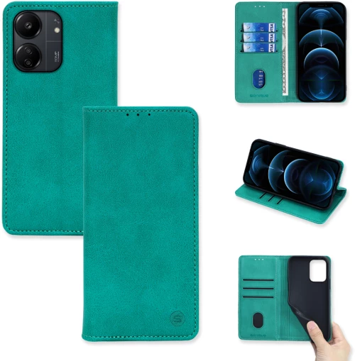 Θήκη Πορτοφόλι Vintage Magnet Wallet Sonique Xiaomi Redmi 13C 4G / Poco C65 4G Βεραμάν - Sonique - Βεραμάν - Poco C65 4G, Redmi 13C 4G - Θήκη Πορτοφόλι