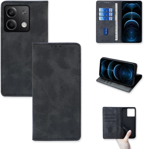 Θήκη Πορτοφόλι Vintage Magnet Wallet Sonique Xiaomi Redmi Note 13 5G Μαύρο - Sonique - Μαύρο - Redmi Note 13 5G - Θήκη Πορτοφόλι