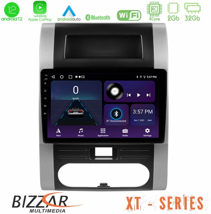 Bizzar XT Series Nissan X-Trail T31 4Core Android12 2+32GB Navigation Multimedia Tablet 10"