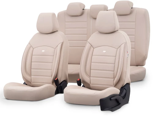 Καλύμματα Αυτοκινήτου Otom Inspire Design Universal Full Δερματίνη Σετ Εμπρός / Πίσω 11 Τεμαχίων Μπεζ INS-3509