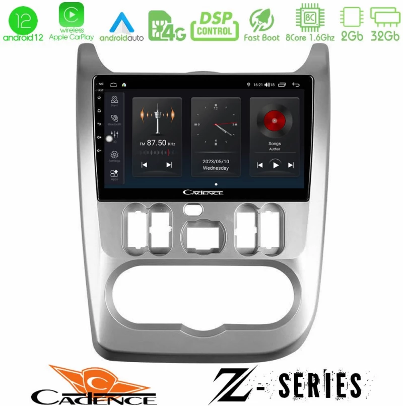 Cadence Z Series Dacia Duster/Sandero/Logan 8core Android12 2+32GB Navigation Multimedia Tablet 9"