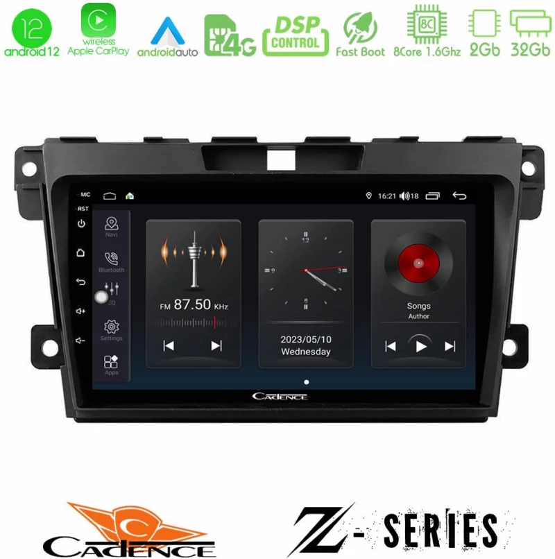 Cadence Z Series Mazda CX-7 2007-2011 8core Android12 2+32GB Navigation Multimedia Tablet 9"
