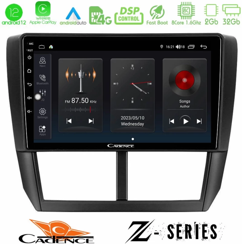 Cadence Z Series Subaru Forester 8core Android12 2+32GB Navigation Multimedia Tablet 9"
