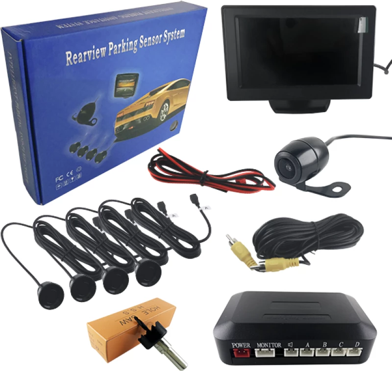 Kit Αισθητήρα Παρκαρίσματος με 4 Αισθητήρες Camera και Οθόνη GloboStar 77348