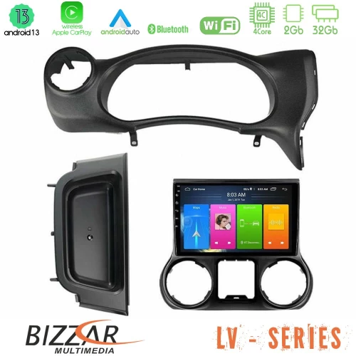 Bizzar LV Series Jeep Wrangler 2014-2017 4core Android 13 2+32GB Navigation Multimedia Tablet 9"