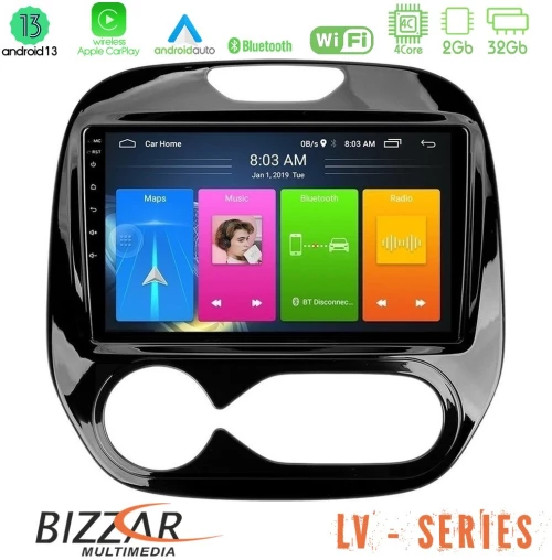 Bizzar LV Series Renault Captur 2013-2019 (Auto AC) 4Core Android 13 2+32GB Navigation Multimedia Tablet 9"
