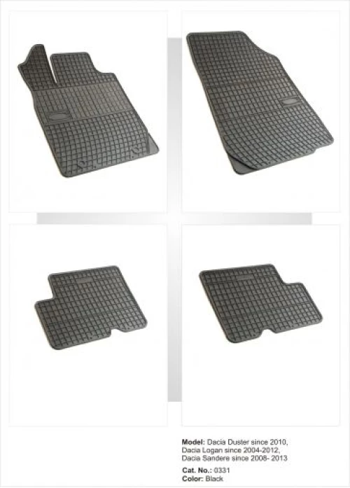Λαστιχένια πατάκια Frogum για Dacia Duster (2010+) / Logan 1 (2004+) / Sandero (2008+) - 4τμχ.