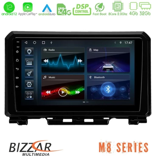 Bizzar M8 Series Suzuki Jimny 2018-2022 8core Android13 4+32GB Navigation Multimedia Tablet 9"