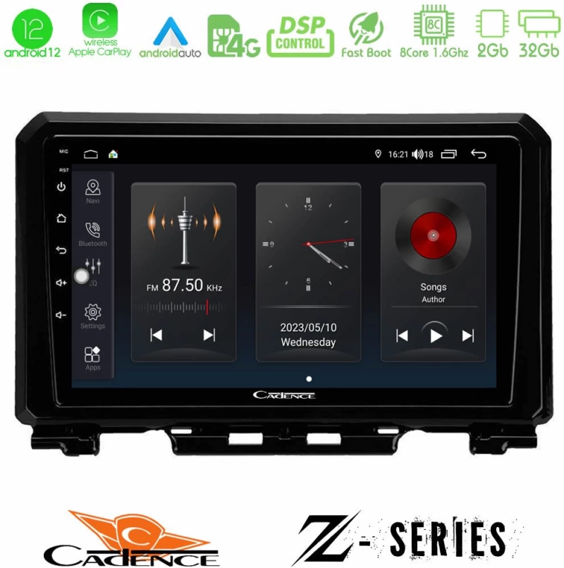 Cadence Z Series Suzuki Jimny 2018-2022 8core Android12 2+32GB Navigation Multimedia Tablet 9"