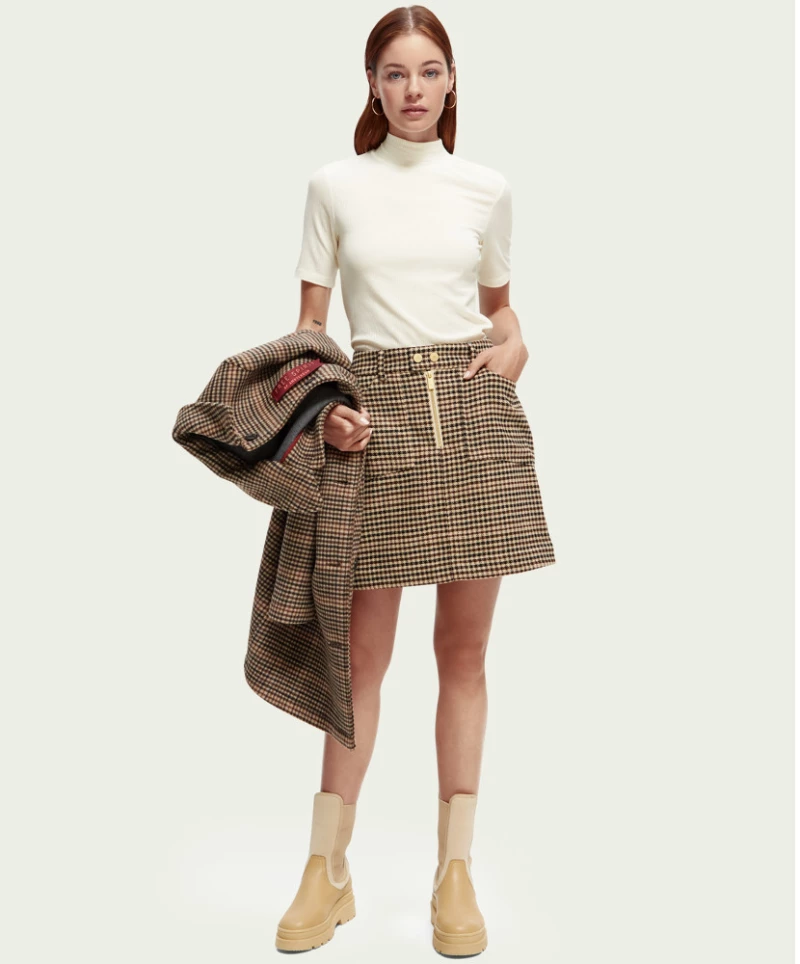 Scotch & Soda Checked mini skirt