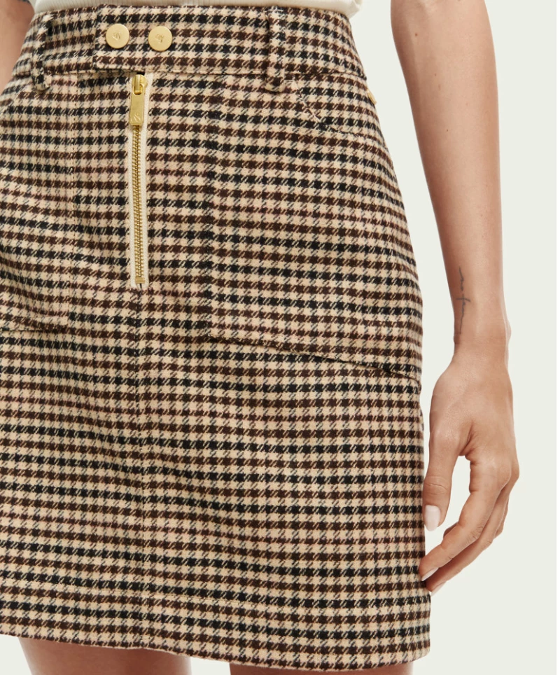 Scotch & Soda Checked mini skirt
