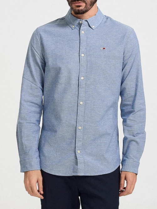 Tommy Jeans ανδρικό πουκάμισο σιέλ σκούρο dm0dm09594-c87