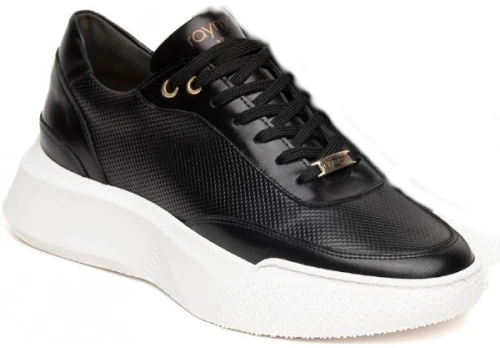 Raymont ανδρικά δερμάτινα sneaker μαύρα 861-black