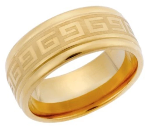 Δαχτυλίδι Senza Unisex Gold Plated Steel, με μαίανδρο SSD5100GD