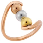 Δαχτυλίδι Senza Rose Gold Plated Steel, με τρίχρωμες μπίλιες SSD5120RG