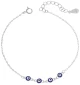 Βραχιόλι Senza Silver 925, τετραπλό μπλε ματάκι με σμάλτο SSR3293SBL
