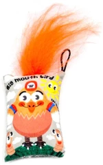 Pet Interest Big Mouth Hairy Bird Orange 3D Cat Toy With Silvervine