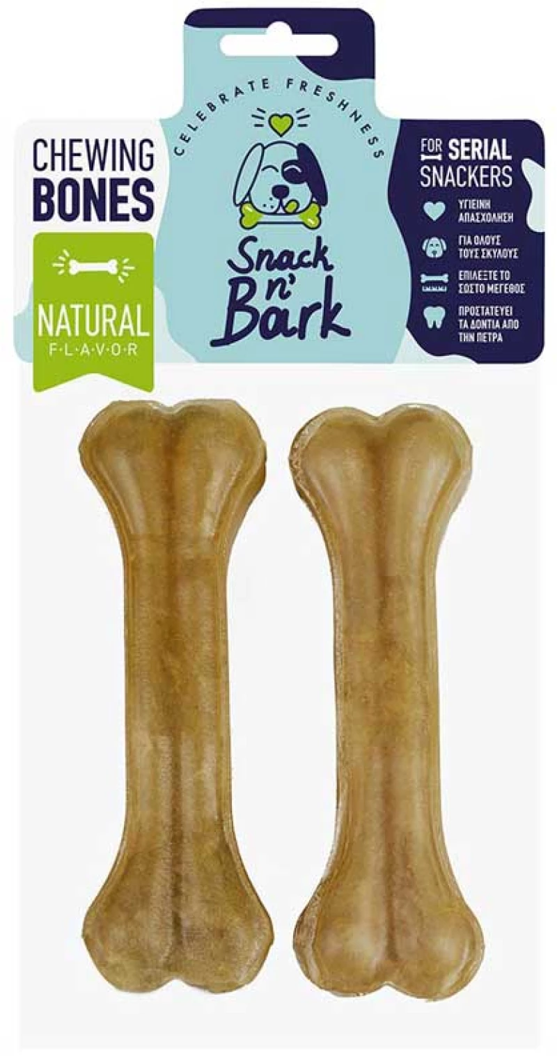 Snack n’ Bark Συμπαγή Κόκαλο Φυσικό 16cm 90gr 2τμχ