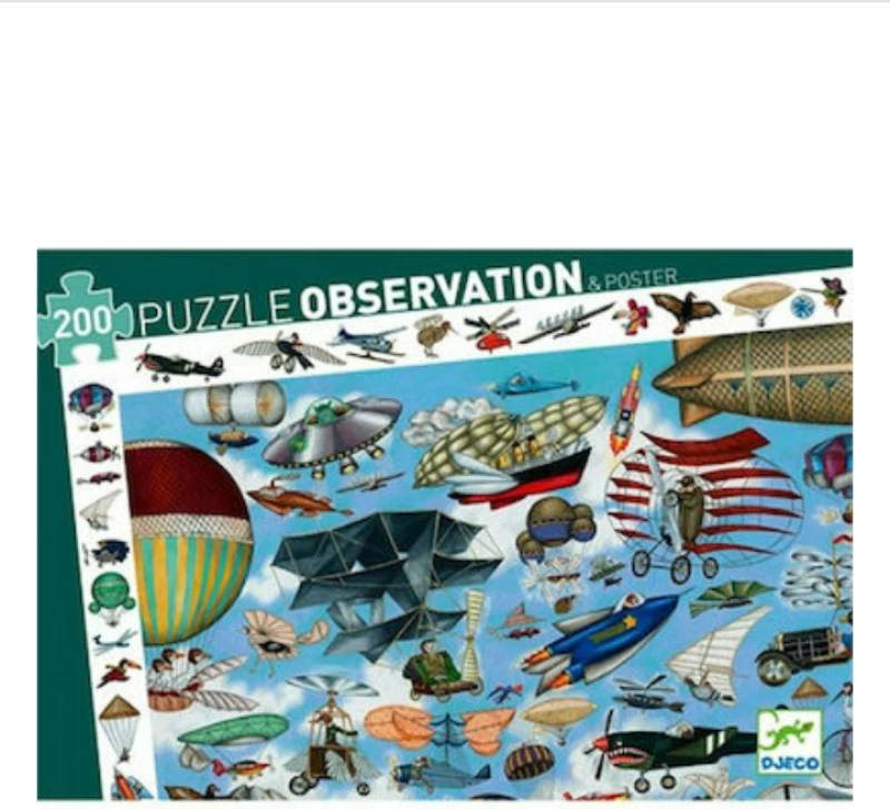 Puzzle obsservation Aero flying Περιέχει αφίσα παρατήρησης Από 6+  200 Κομ djeco