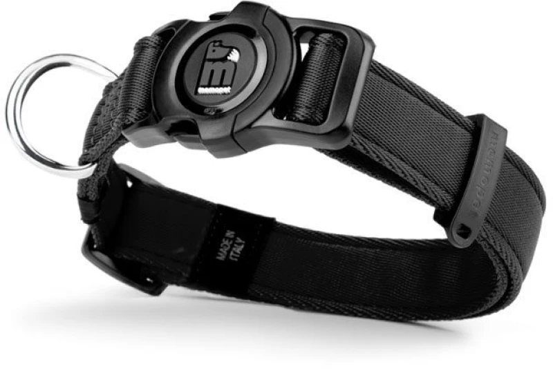 Memopet Περιλαίμιο με Microchip Μαύρο Medium 40-60cm