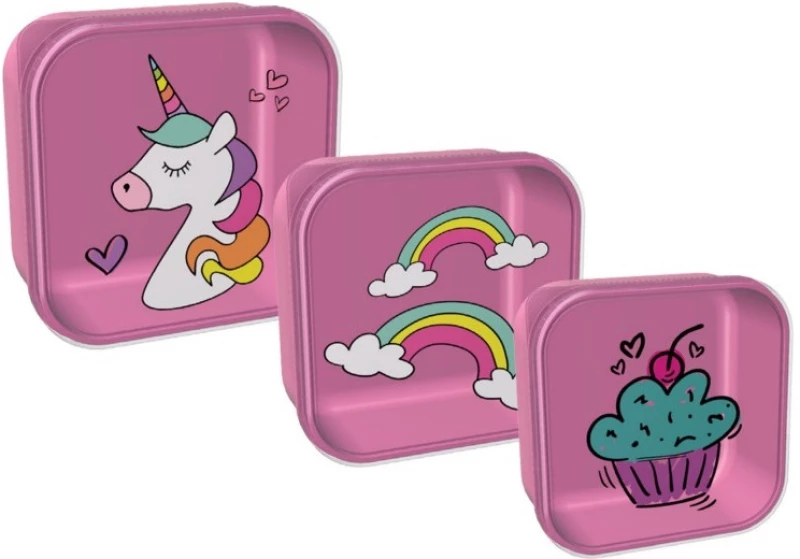 ΔΟΧΕΙΟ ΦΑΓΗΤΟΥ i DRINK ID2216 UNICORN SNACK set 3τεμ