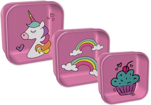ΔΟΧΕΙΟ ΦΑΓΗΤΟΥ i DRINK ID2216 UNICORN SNACK set 3τεμ