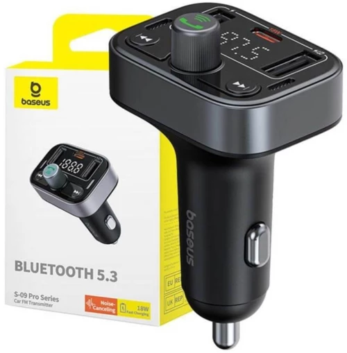 Baseus fm Transmitter Αυτοκινήτου με Bluetooth s-09 pro (C10762200113) (Basc10762200113)