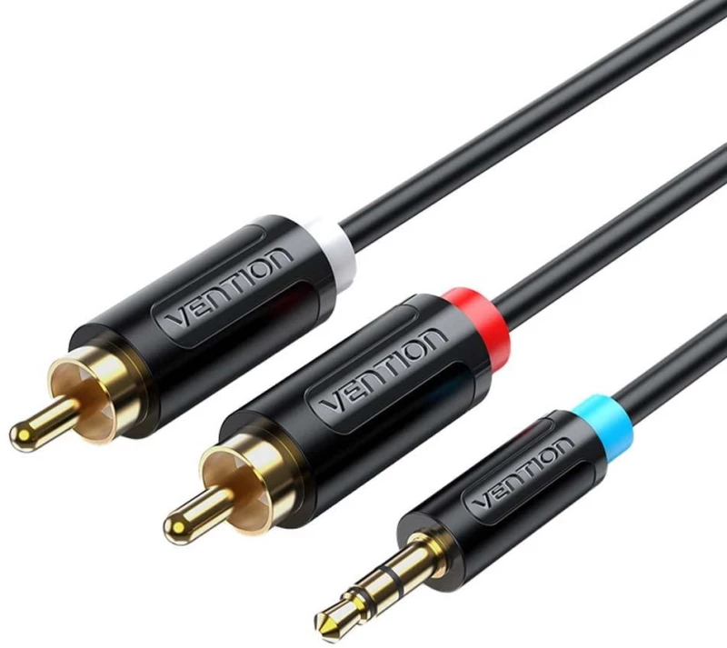 Vention 3.5mm Male to 2rca Male Cable 1.5m Black (Bclbg) (Venbclbg)
