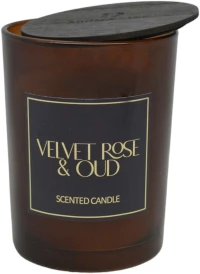 ΑΡΩΜΑΤΙΚΟ ΚΕΡΙ VELVET ROSE & OUD  ΣΕ ΓΥΑΛΙΝΟ ΔΟΧΕΙΟ ΜΕ ΚΑΠΑΚΙ 8x8x10,5εκ. ANKOR