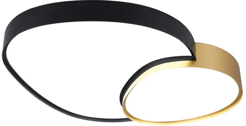 Φωτιστικό Οροφής Trio Lighting Rise 647519280 D77 Μαύρο με Χρυσό Ματ