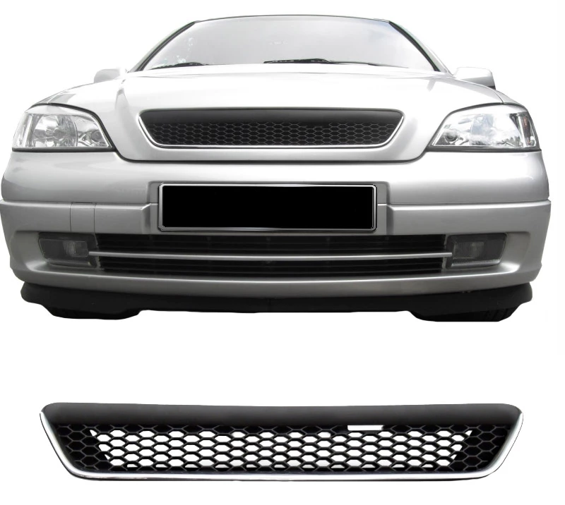 Μάσκα Για Opel Astra G 98-04 Κυψελωτή Χρώμιο/Μαύρη 1 Τεμάχιο