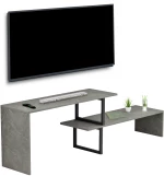 ΕΠΙΠΛΟ ΤΗΛΕΟΡΑΣΗΣ ΕΠΕΚΤ. BRIGGITE HM8892.11 ΜΕΛΑΜΙΝΗ GREY STONE TEXTURE 160x30x45Υεκ.