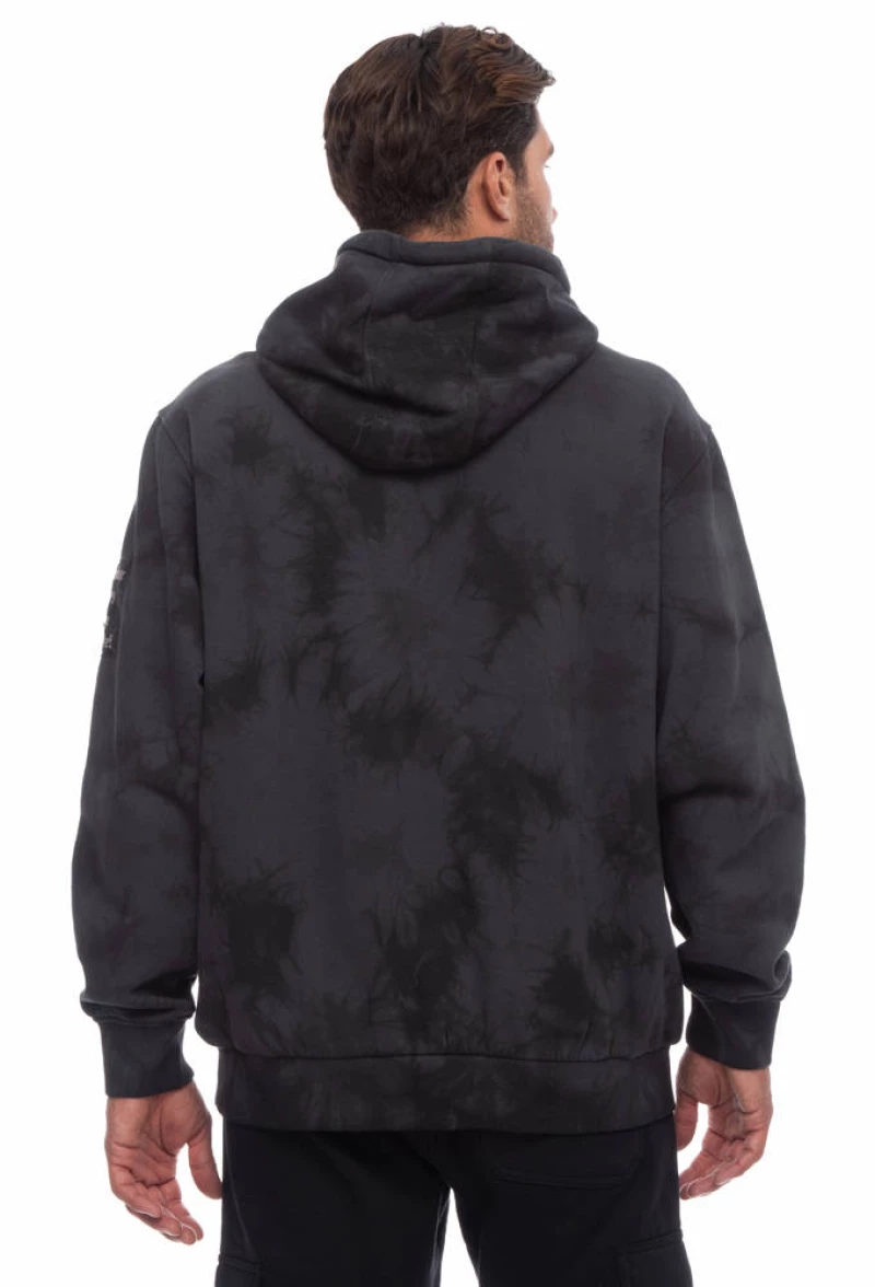 Ανδρικό Φούτερ Be Nation Tie Dye Hoodie Μαύρο  Μαύρο