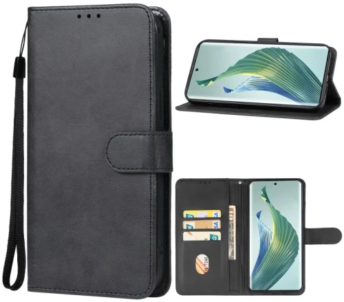 For Honor Magic 5 Lite Leather Phone Case(Black)