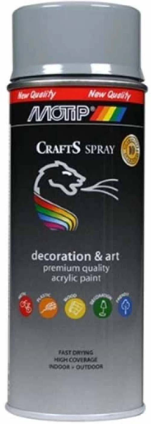 Σπρέι Βαφής Ακριλυκό Γκρι Ασημί Motip Crafts RΑL 7001 400ml