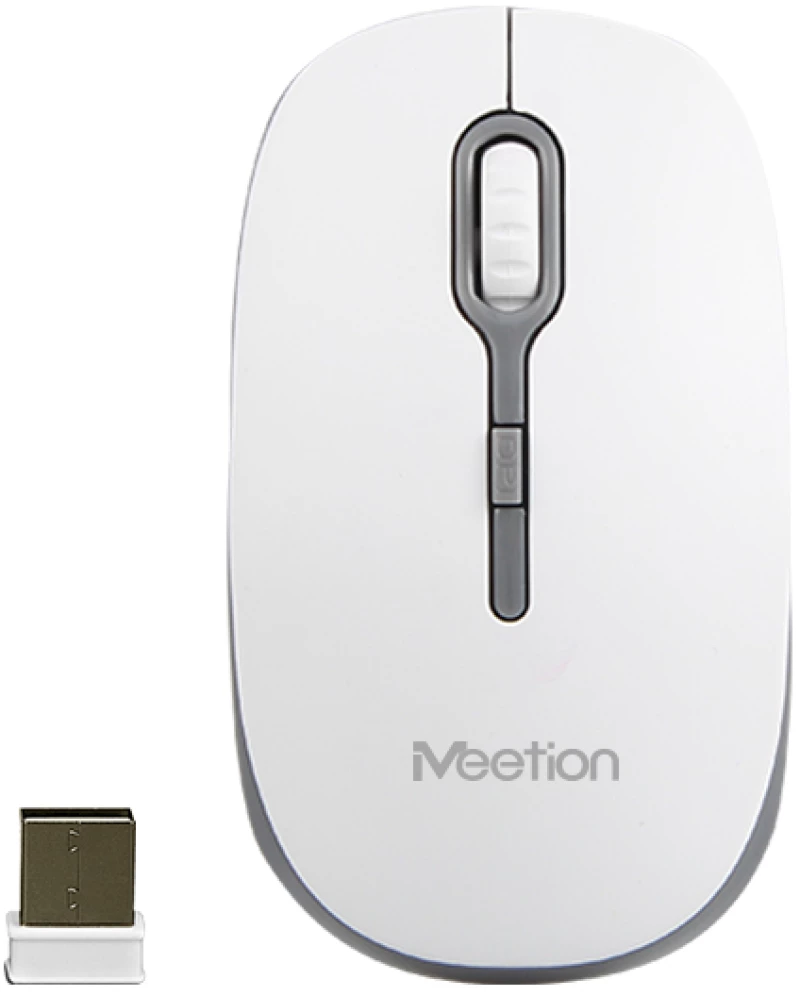 Meetion MT-R547 2.4G Ασύρματο Ποντίκι / Άσπρο + Γκρι
