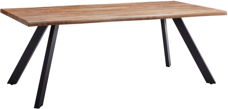 Τραπέζι Τραπεζαρίας AOSA Honey Maple/Μαύρο MDF/Μέταλλο 160x90x76cm