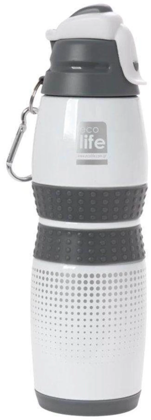 ECOLIFE ΜΕΤΑΛΛΙΚΟ ΜΠΟΥΚΑΛΙ 400ML-VACUUM ΑΣΠΡΟ- 33-BO-3014