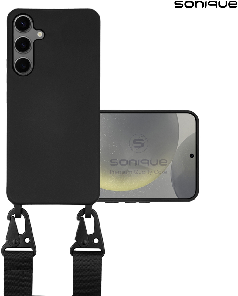 Θήκη Σιλικόνης με Strap CarryHang Sonique Samsung Galaxy S24 Μαύρο - Sonique - Μαύρο - Galaxy S24 - Θήκες Πλάτης